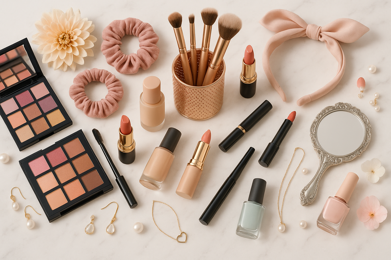 image with makeup, and girls accessories